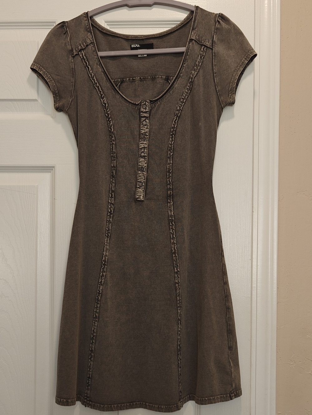 BDG Grey Washed Scoop-Neck Dress